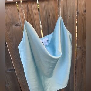 House Of Harlow Blue Satin Top